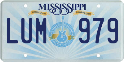 MS license plate LUM979