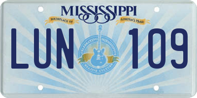 MS license plate LUN109