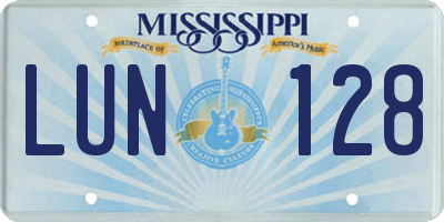 MS license plate LUN128