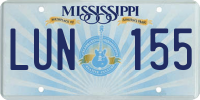MS license plate LUN155