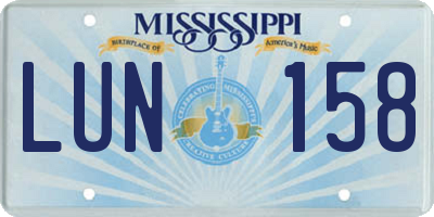 MS license plate LUN158