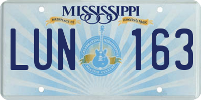 MS license plate LUN163