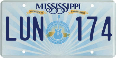MS license plate LUN174
