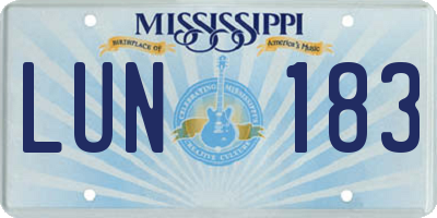 MS license plate LUN183