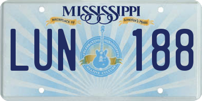MS license plate LUN188
