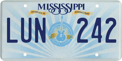 MS license plate LUN242