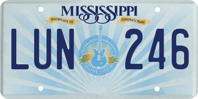 MS license plate LUN246