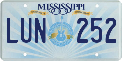 MS license plate LUN252