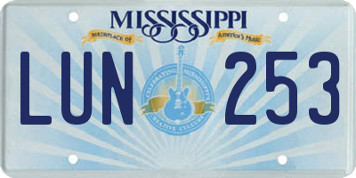 MS license plate LUN253
