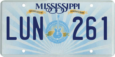 MS license plate LUN261