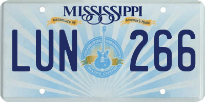 MS license plate LUN266