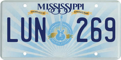 MS license plate LUN269