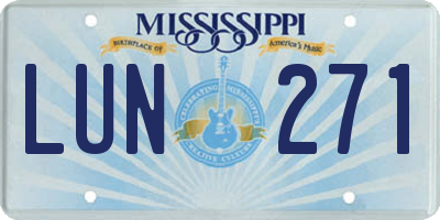 MS license plate LUN271