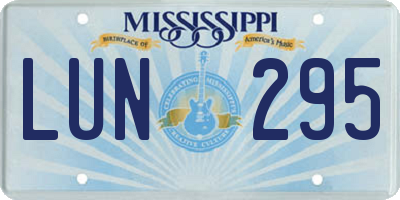 MS license plate LUN295