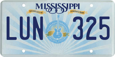 MS license plate LUN325