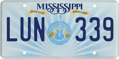 MS license plate LUN339