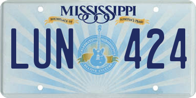 MS license plate LUN424
