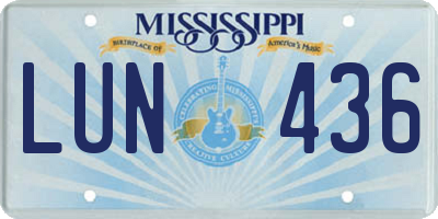 MS license plate LUN436