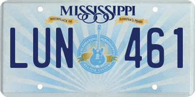 MS license plate LUN461