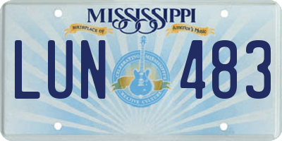 MS license plate LUN483