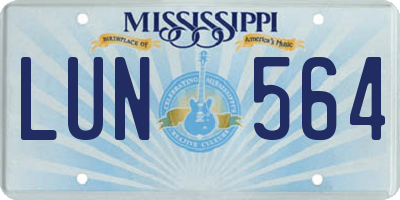 MS license plate LUN564