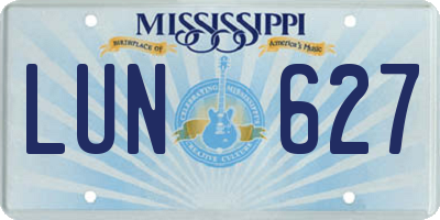 MS license plate LUN627