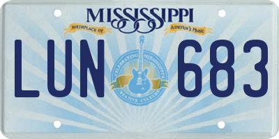 MS license plate LUN683