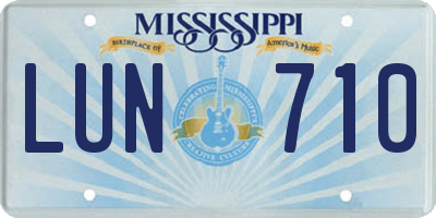 MS license plate LUN710