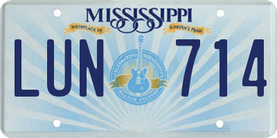 MS license plate LUN714