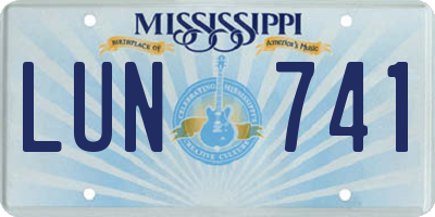 MS license plate LUN741