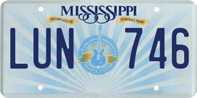 MS license plate LUN746
