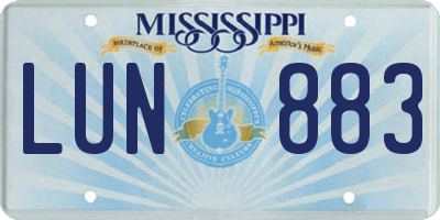 MS license plate LUN883