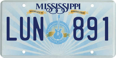 MS license plate LUN891