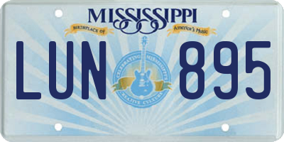 MS license plate LUN895