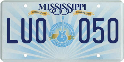 MS license plate LUO050
