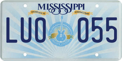 MS license plate LUO055