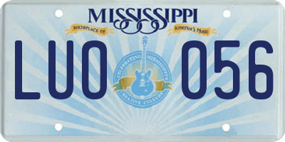 MS license plate LUO056