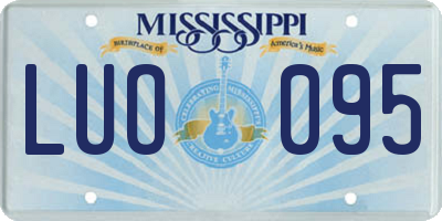 MS license plate LUO095