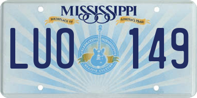 MS license plate LUO149