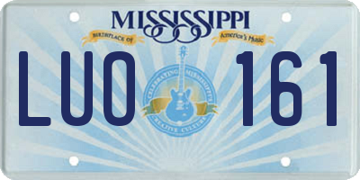 MS license plate LUO161