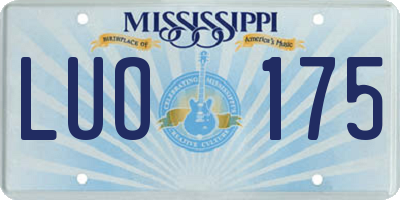 MS license plate LUO175