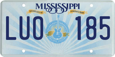 MS license plate LUO185