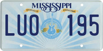MS license plate LUO195