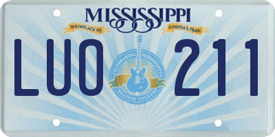 MS license plate LUO211