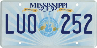 MS license plate LUO252