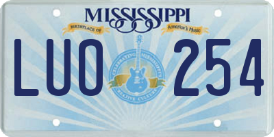 MS license plate LUO254