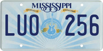 MS license plate LUO256