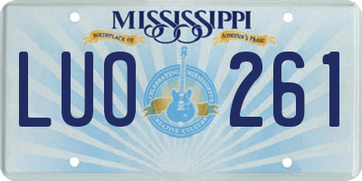 MS license plate LUO261