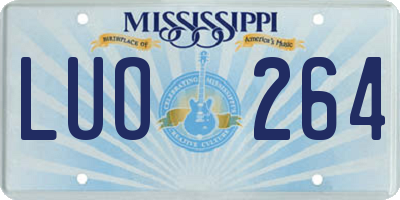 MS license plate LUO264