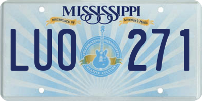 MS license plate LUO271